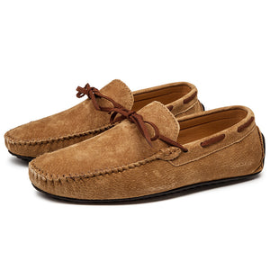 Men's bow moccasins shoes anti-skid flat driving shoes