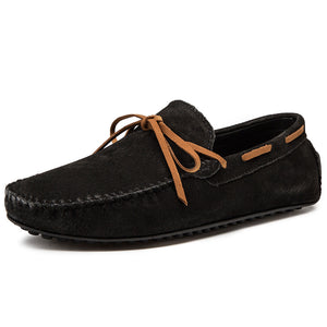 Men's bow moccasins shoes anti-skid flat driving shoes