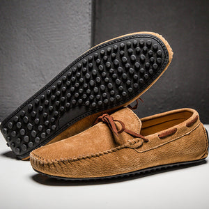 Men's bow moccasins shoes anti-skid flat driving shoes