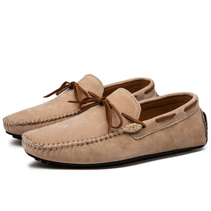 Men's bow moccasins shoes anti-skid flat driving shoes