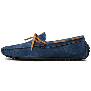 Men's bow moccasins shoes anti-skid flat driving shoes