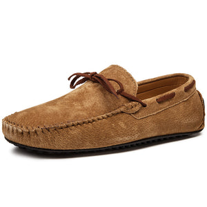 Men's bow moccasins shoes anti-skid flat driving shoes