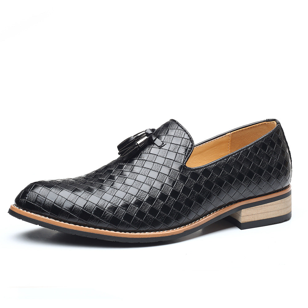 Men's braided tassels loafers