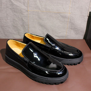 Men's fashion PU patent leather loafers