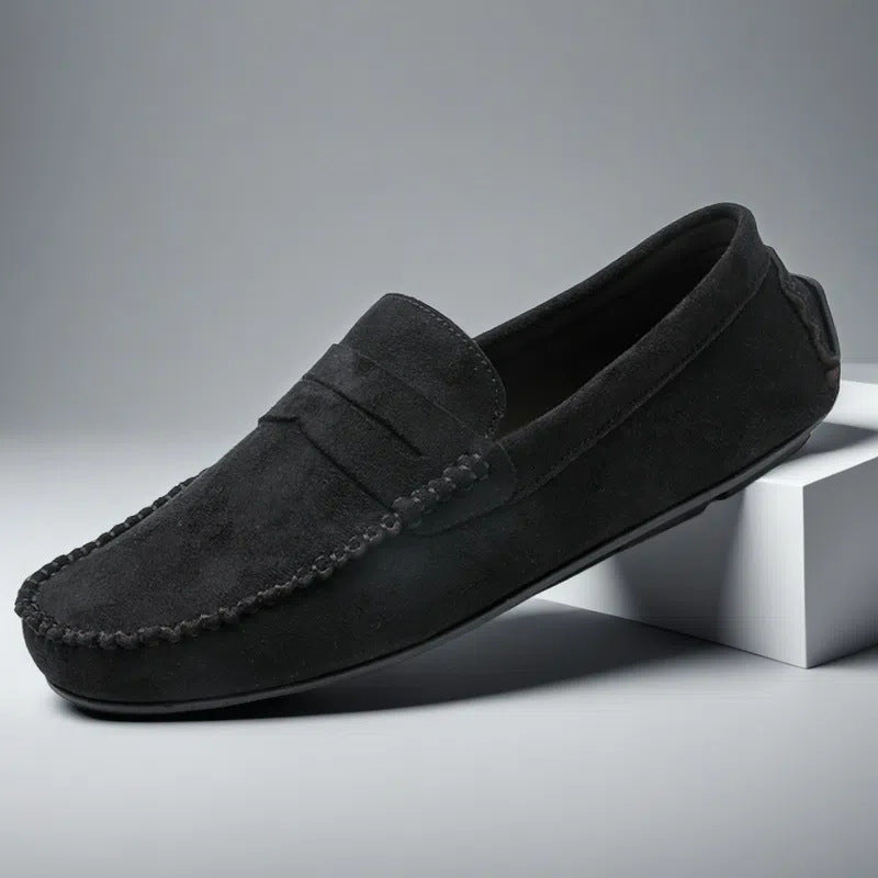 Men's faux suede penny loafers