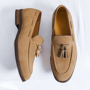 Men's faux suede tassels loafers