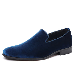 Men's velvet slip-on loafers