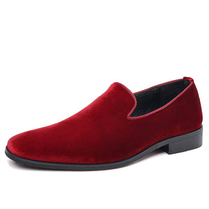 Men's velvet slip-on loafers