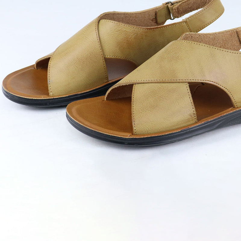 brown Men's adjustable velcro slingback sandals