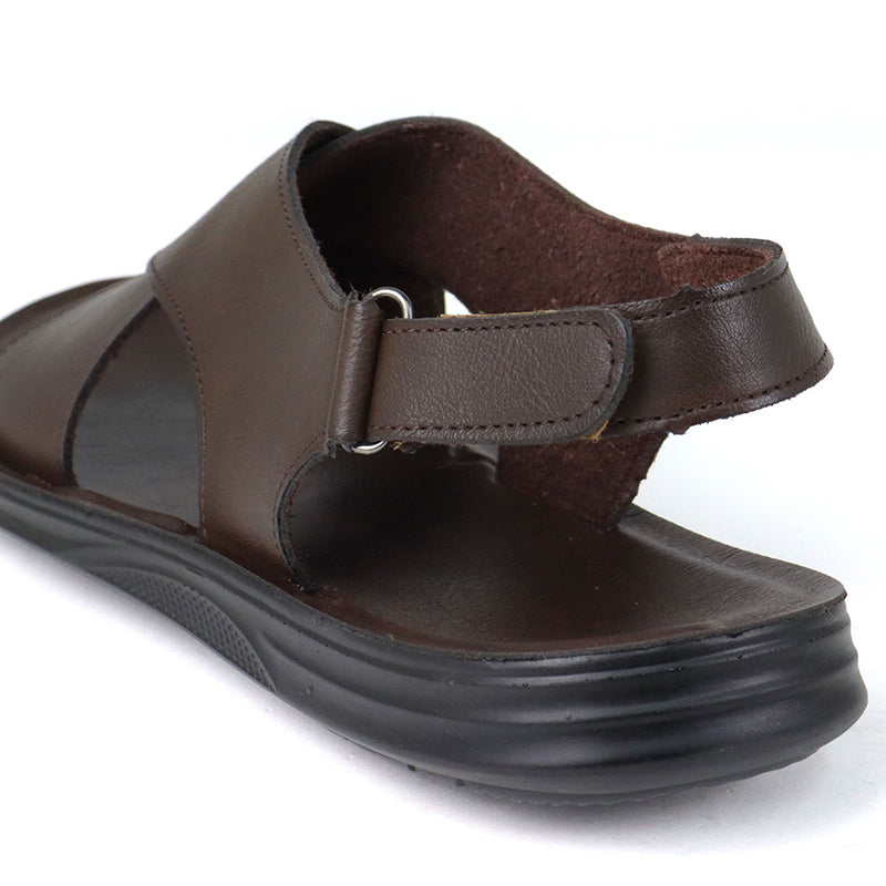 coffee Men's adjustable velcro slingback sandals