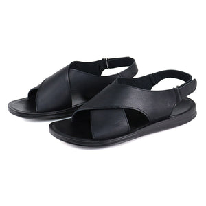 black Men's adjustable velcro slingback sandals