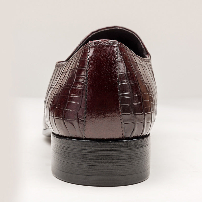 coffee Men's alligator embossed dress shoes