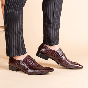 Men's alligator embossed dress shoes