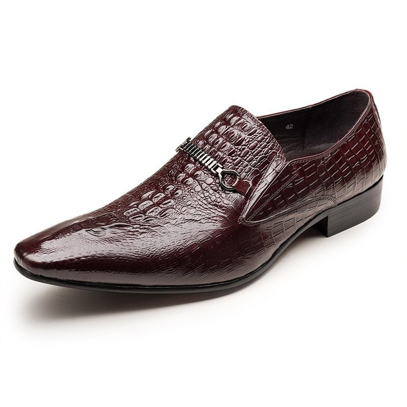 coffee Men's alligator embossed dress shoes