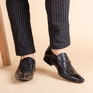 Men's alligator embossed dress shoes