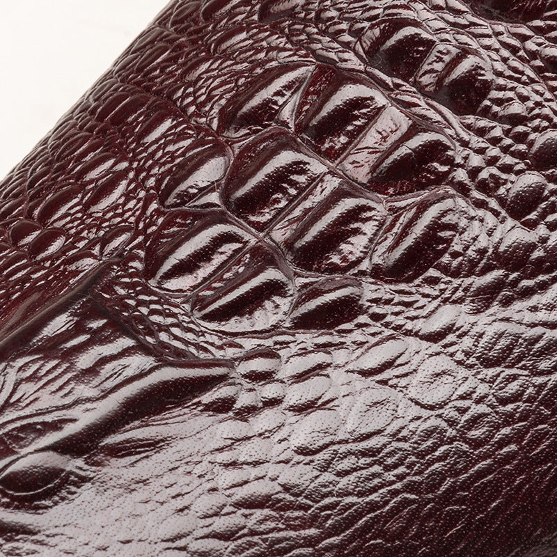 coffee Men's alligator embossed dress shoes