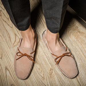 Men's bow moccasins shoes anti-skid flat driving shoes
