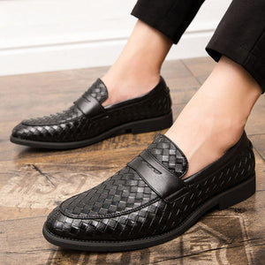 Men's braided patterned penny loafers