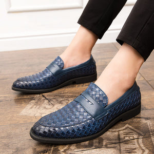 Men's braided patterned penny loafers