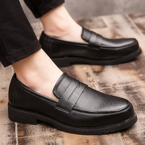 Men's brogue penny loafers