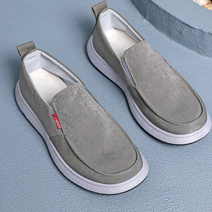 khaki Men's canvas loafers summer lightweight slip-ons