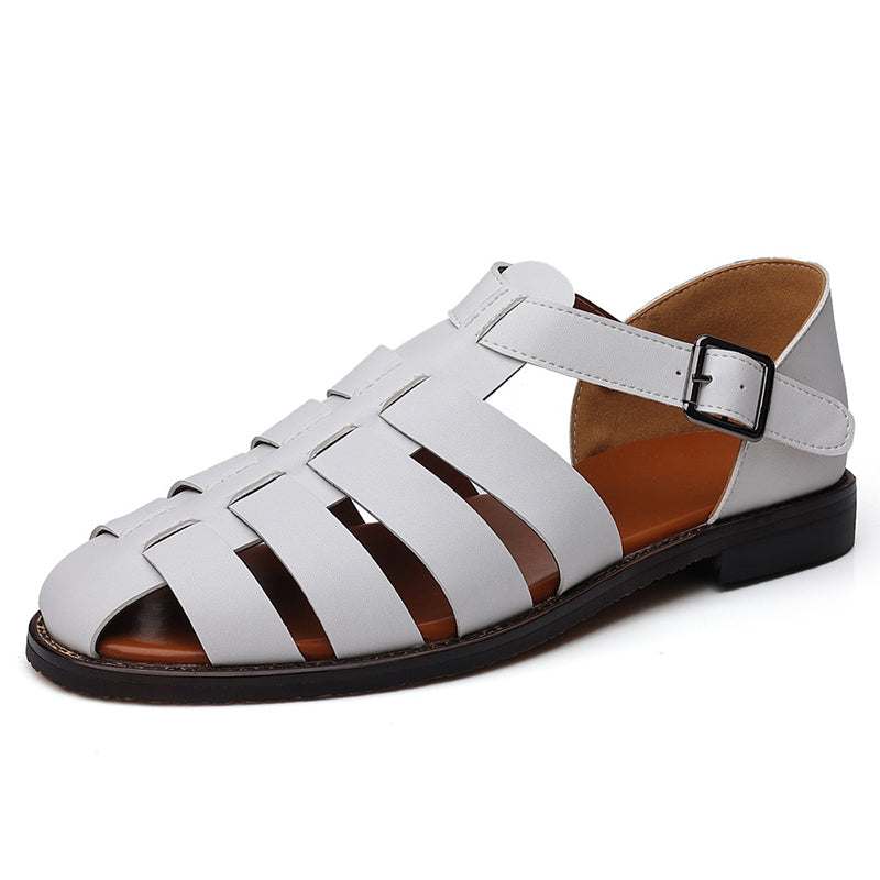 white Men's classic fisherman sandals