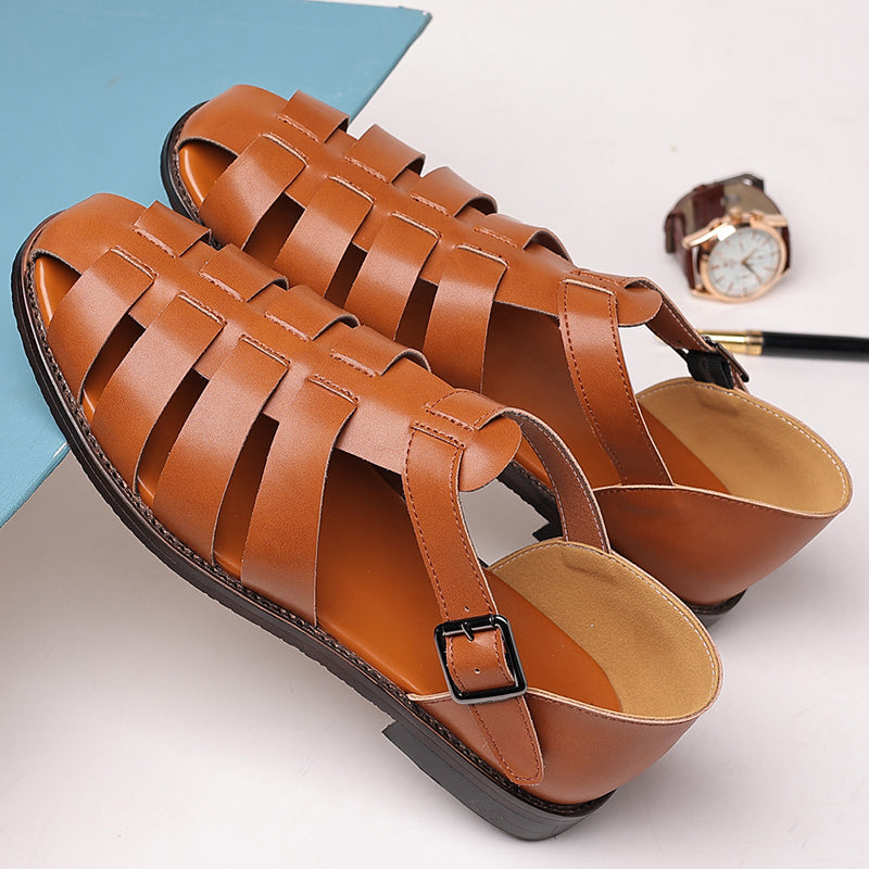 brown Men's classic fisherman sandals