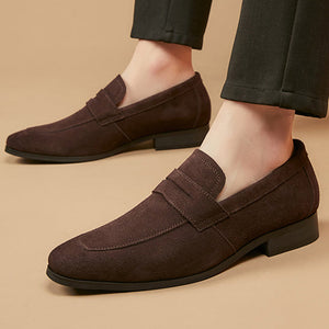 Men's classic suede penny loafers formal dress shoes wedding shoes