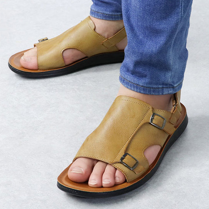 Men's double monk straps slingback sandals