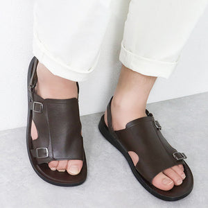 Men's double monk straps slingback sandals
