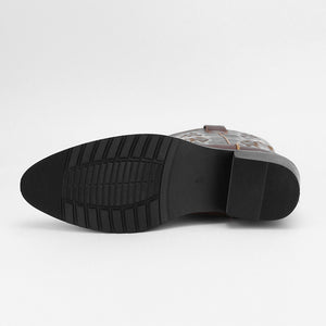 Men's embroidery mid calf cowboy boots