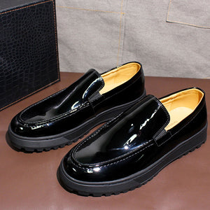 Men's fashion PU patent leather loafers