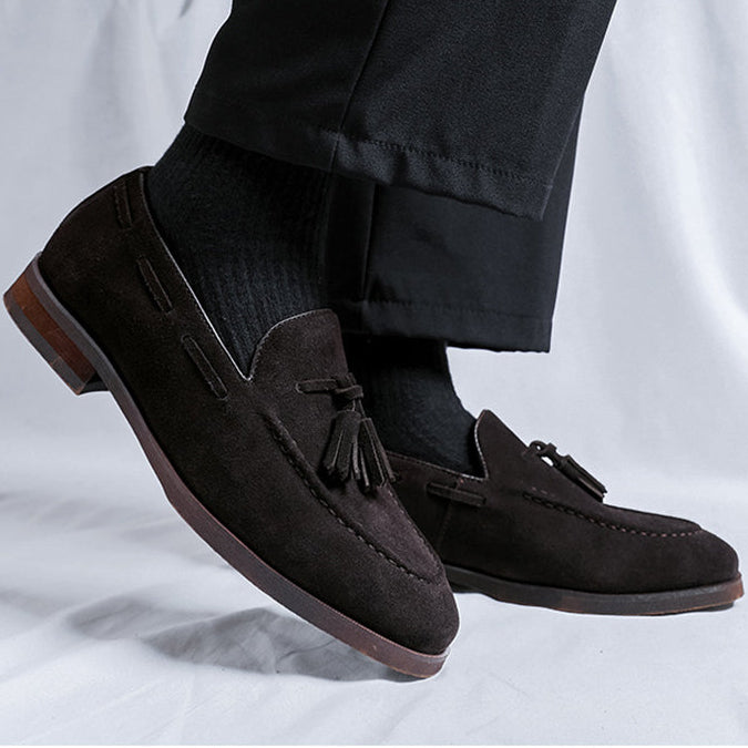 Men's faux suede tassels loafers