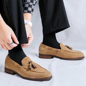 Men's faux suede tassels loafers