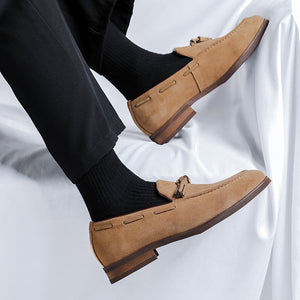 camel Men's faux suede tassels loafers