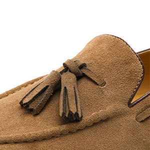 camel Men's faux suede tassels loafers
