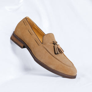 camel Men's faux suede tassels loafers