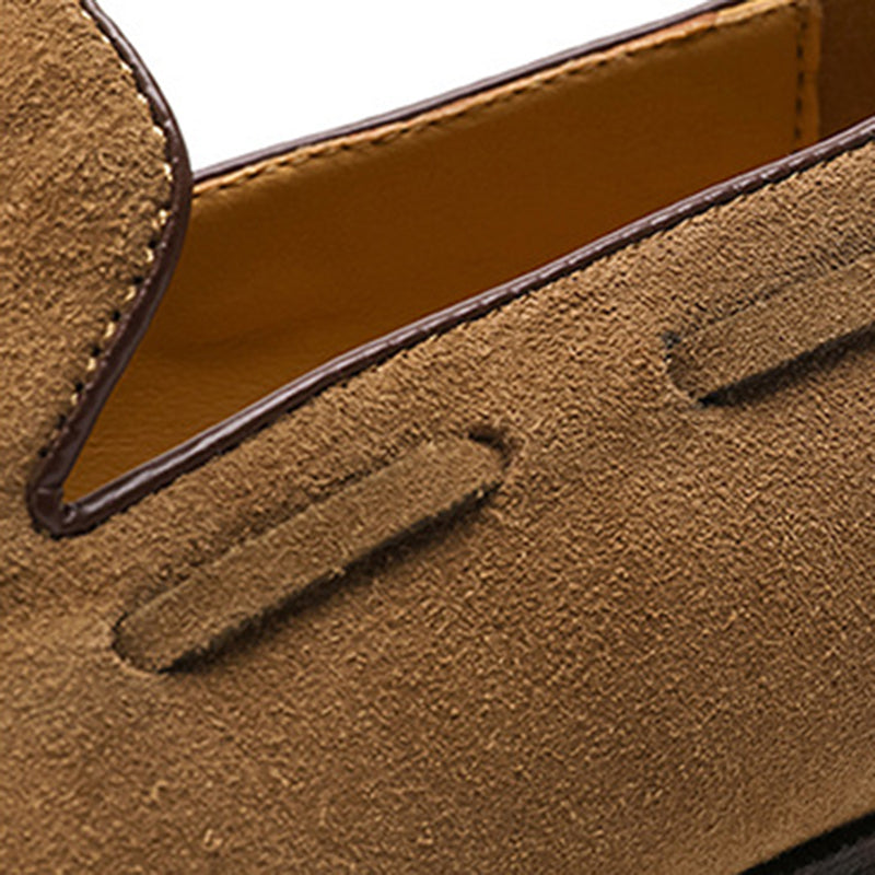 camel Men's faux suede tassels loafers