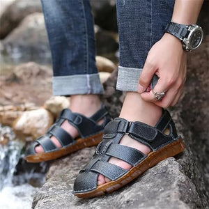 Men's fisherman velcro sandals with closed toe