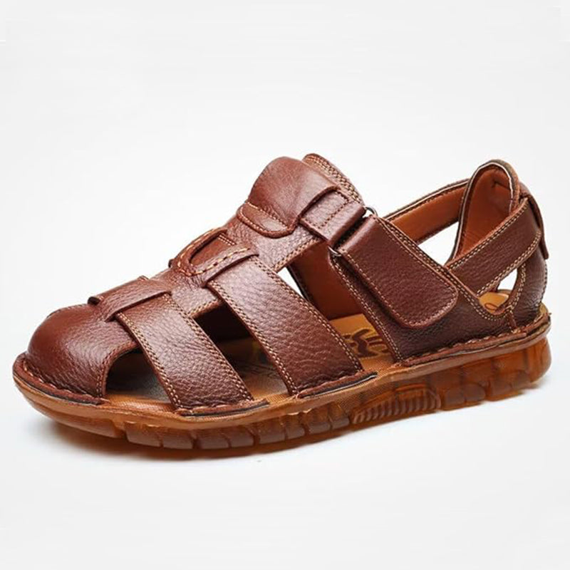 Men's fisherman velcro sandals with closed toe