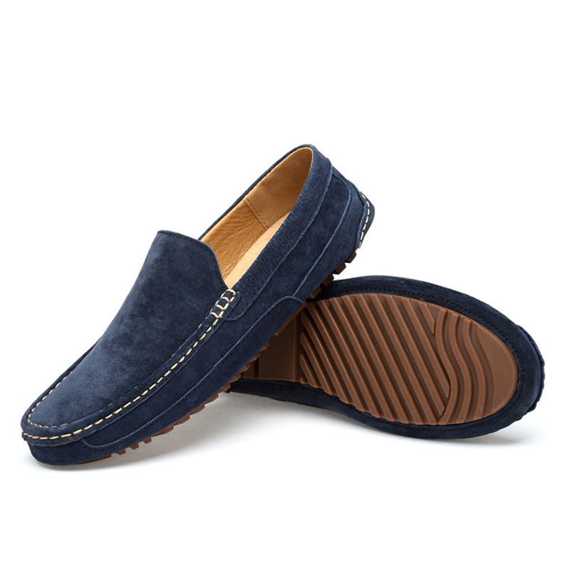 blue Men‘s flat slip on anti-skid loafers