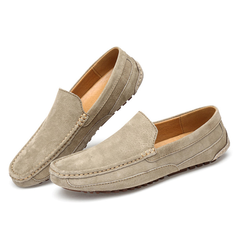 khaki Men‘s flat slip on anti-skid loafers