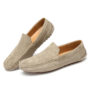 khaki Men‘s flat slip on anti-skid loafers