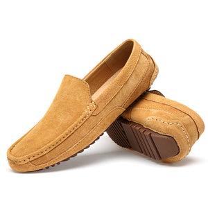 brown Men‘s flat slip on anti-skid loafers