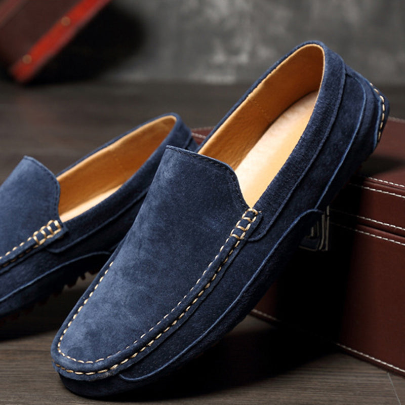 blue Men‘s flat slip on anti-skid loafers