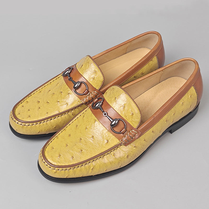 Men's handmade leather loafers dress shoes