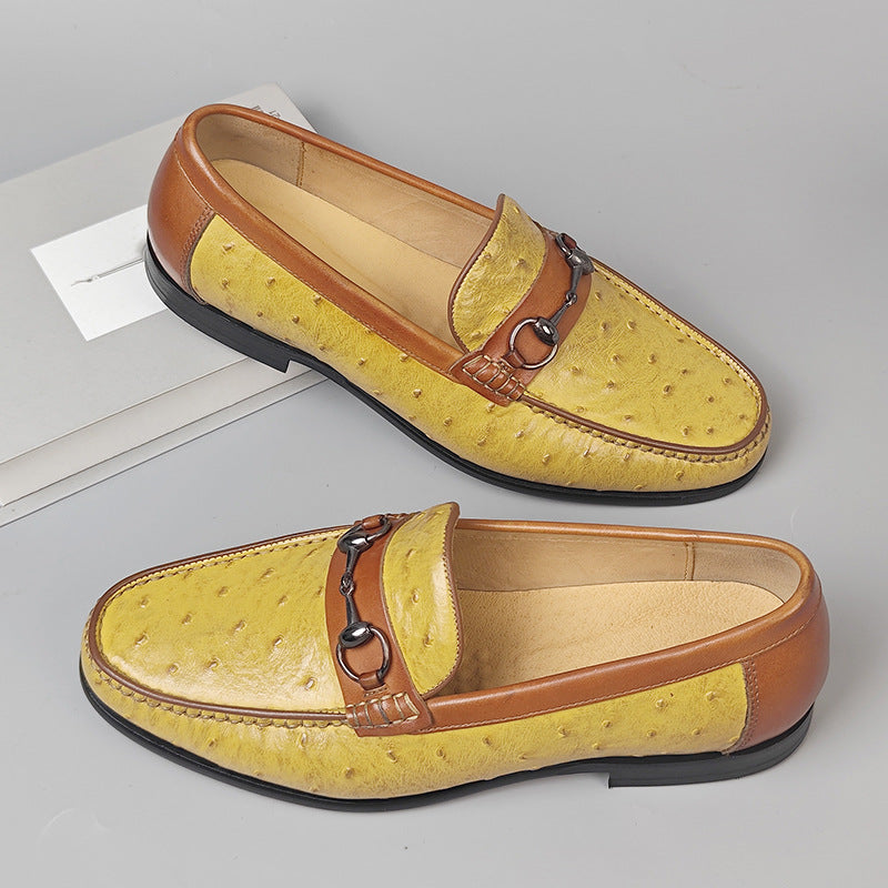 Men's handmade leather loafers dress shoes