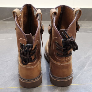 Men's handmade retro leather motorcycle boots