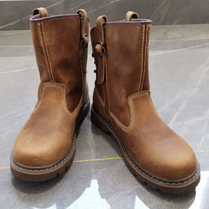 Men's handmade retro leather motorcycle boots