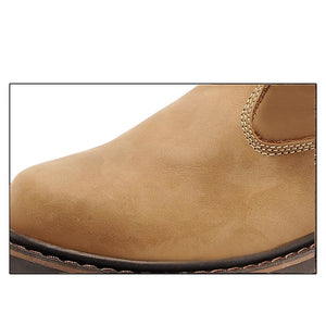 Men's handmade retro leather motorcycle boots